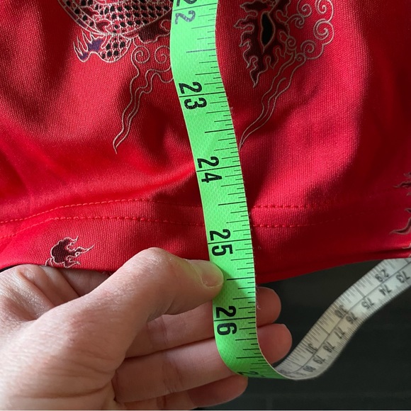 90s Chinese Dragon Red Mini dress - Picture 5 of 7